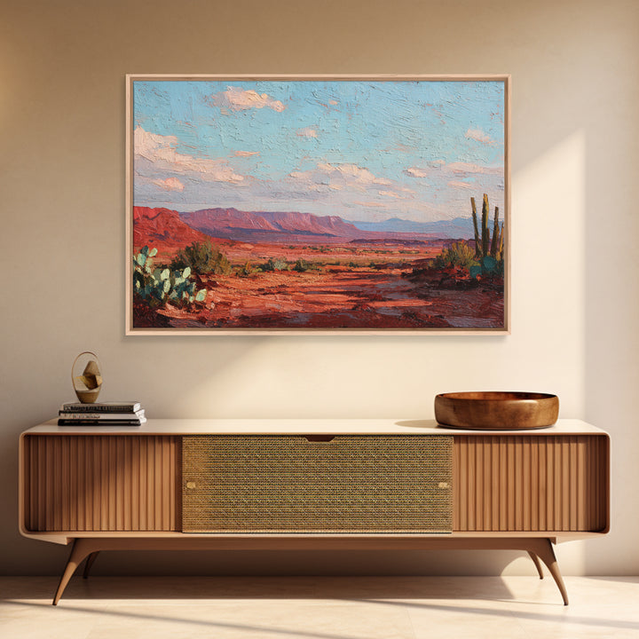 Desert Landscape in Warm Terracotta Tones Canvas Print, Wall Art, Modern Decor, Living Room Decor, Fine Art, WAL-3x2-11