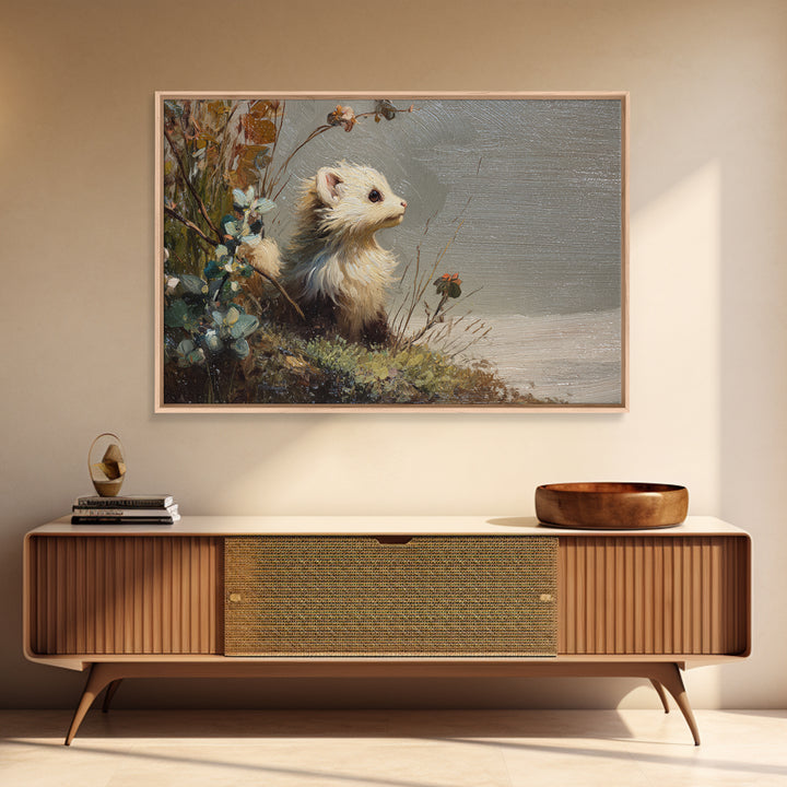 Whimsical Animal Portrait Canvas Print, Wall Art, Digital Print, Living Room Decor, Fine Art, Luxury Decor, Textured Painting, WAL-3x2-3