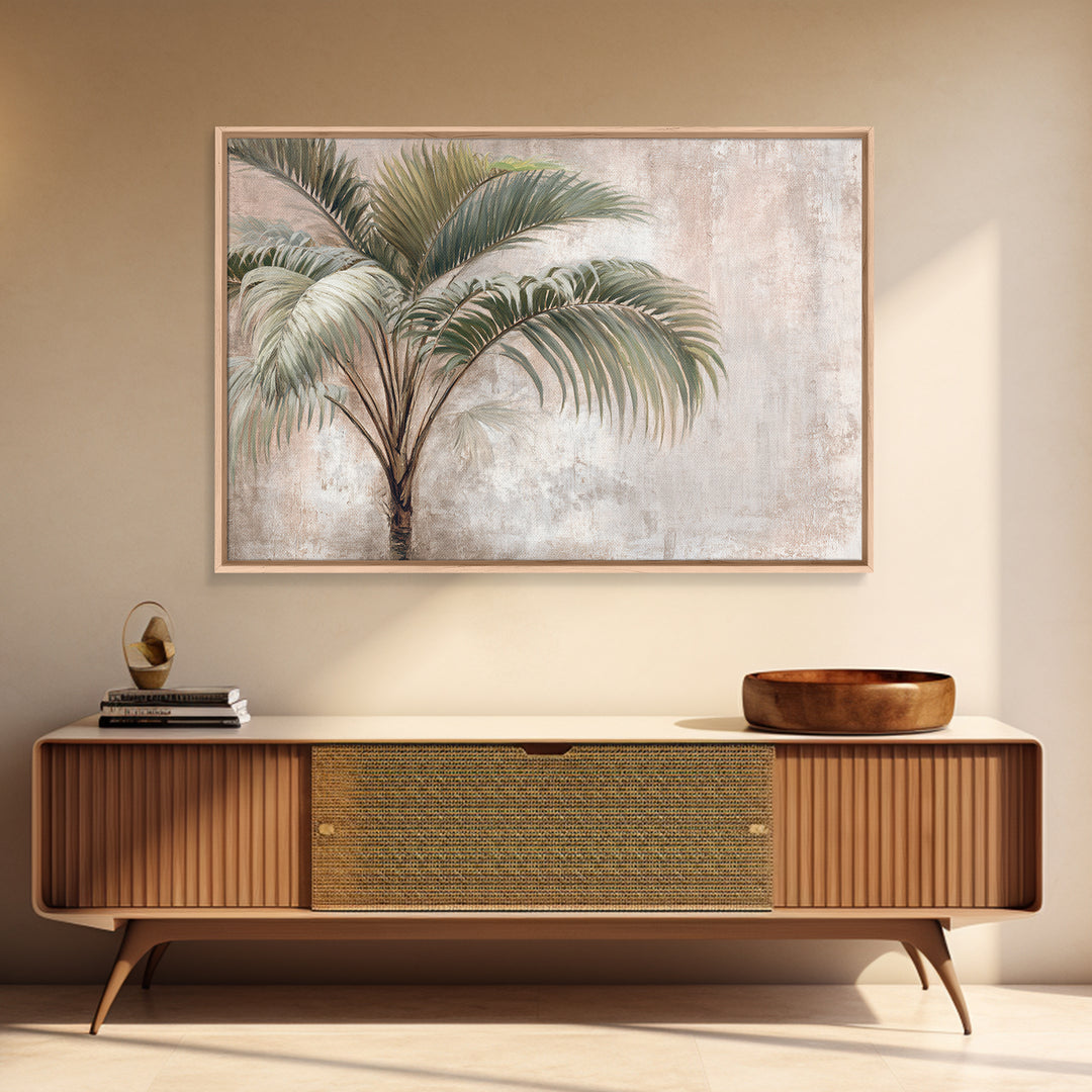 Tropical Palm Leaf Painting Canvas Print, Wall Art, Abstract Wall Art, Living Room Decor, Fine Art, Contemporary Art, WAL-3x2-44