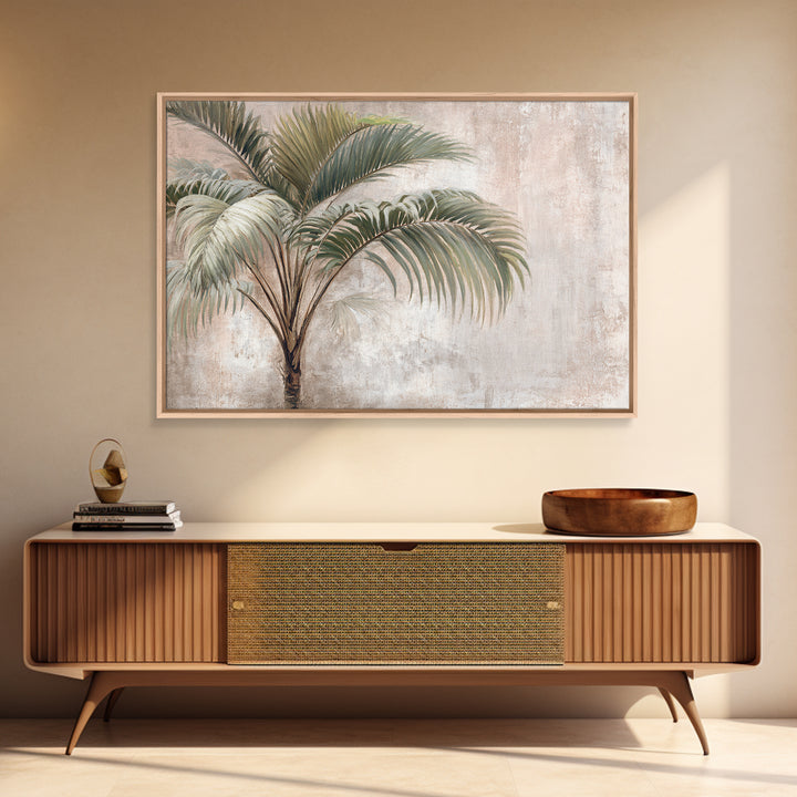 Tropical Palm Leaf Painting Canvas Print, Wall Art, Abstract Wall Art, Living Room Decor, Fine Art, Contemporary Art, WAL-3x2-44