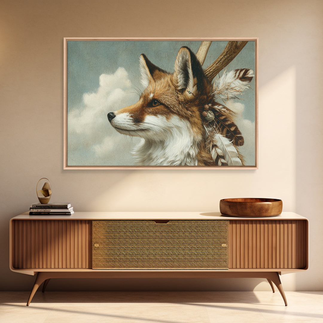 Whimsical Animal Portrait Canvas Print, Wall Art, Painting, Living Room Decor, Oil Painting, Art Deco, Wall Hanging, WAL-3x2-75