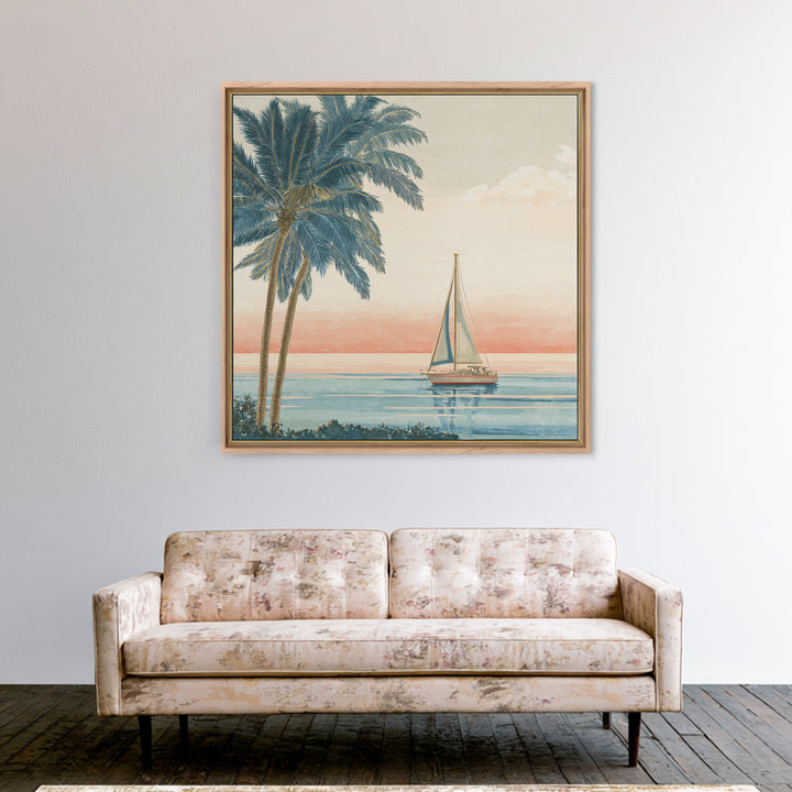 Honeymoon Coastal Sunset Canvas Print, Wedding Art, Home Decor, Living Room Decor, Fine Art, Romance, Minimalist Decor, WED-1x1-89