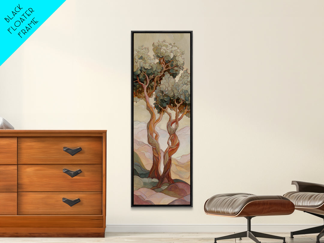 Two Intertwined Trees as Symbolic Artwork Canvas Print, Wedding Art, Modern Decor, Living Room Decor, Fine Art, Romance, WED-1x3-35