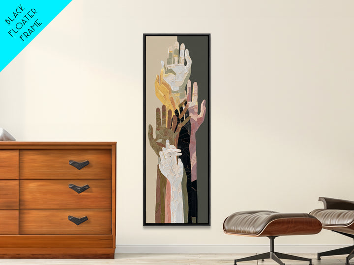 Hands Nearly Touching Framed Canvas Print, Wedding Art, Boho Decor, Living Room Decor, Abstract Art, Romance, Art Print, WED-1x3-52