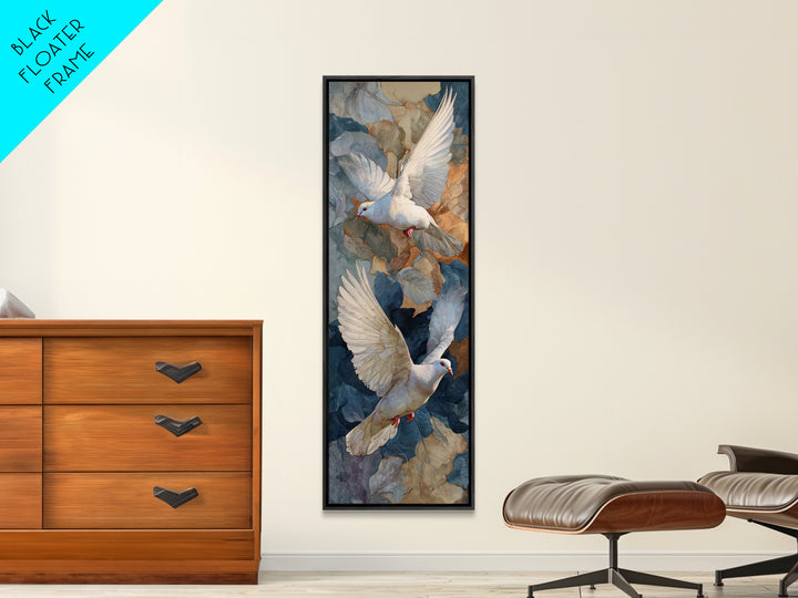 Doves Flying Through Soft Golden Light Framed Canvas Print, Wedding Art, Printable Art, Living Room Decor, Fine Art, Romance, WED-1x3-71