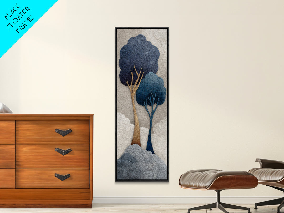 Two Intertwined Trees as Symbolic Artwork Framed Canvas Print, Wedding Art, Wedding Sign, Living Room Decor, Fine Art, Romance, WED-1x3-83