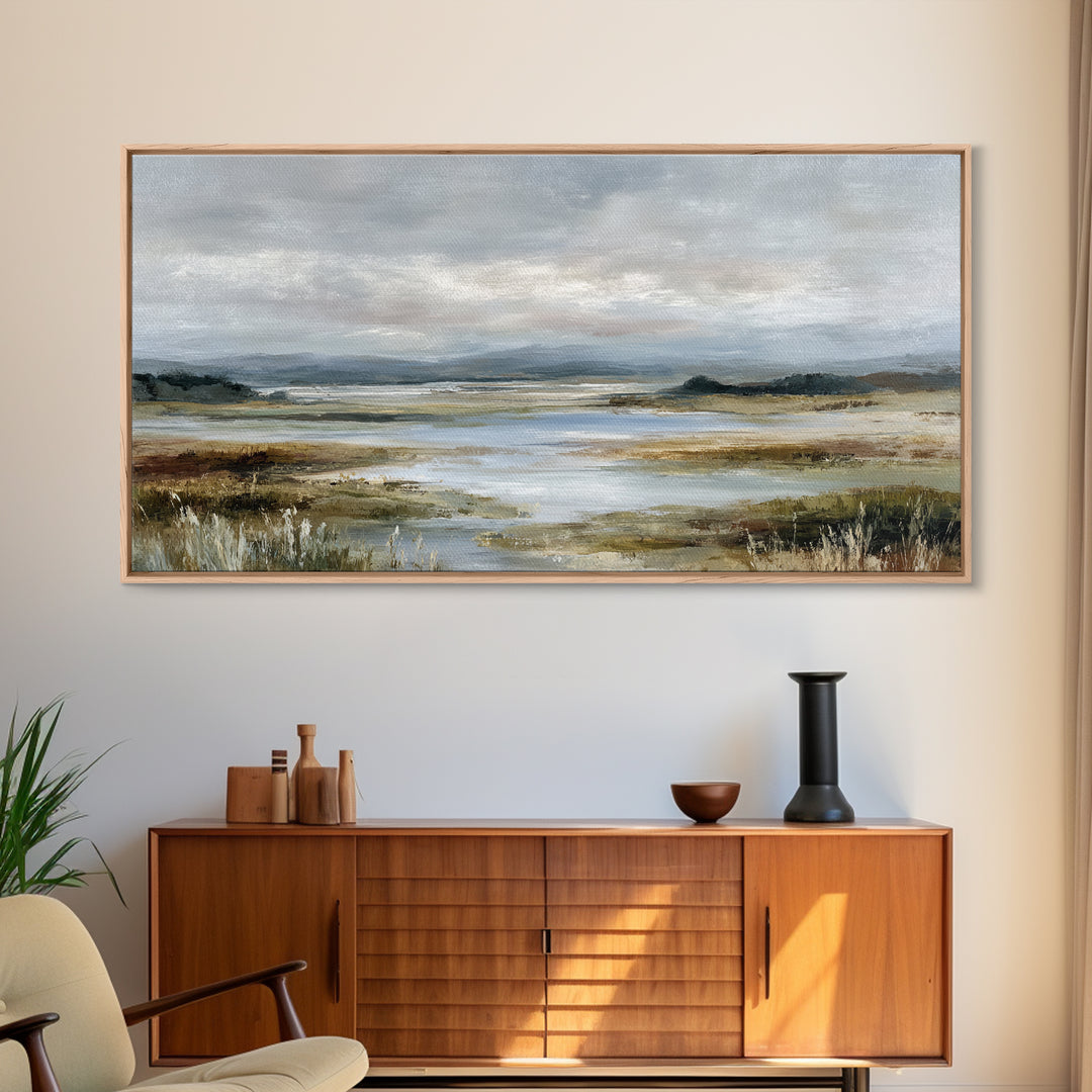 Blush Cloudscape with Dreamy Atmosphere Framed Canvas Print, Wedding Art, Luxury Decor, Living Room Decor, Oil Painting, WED-2x1-35