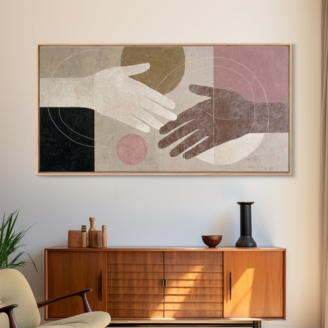 Hands Nearly Touching Canvas Print, Wedding Art, Contemporary Art, Living Room Decor, Abstract Art, Romance, Custom Art, WED-2x1-36
