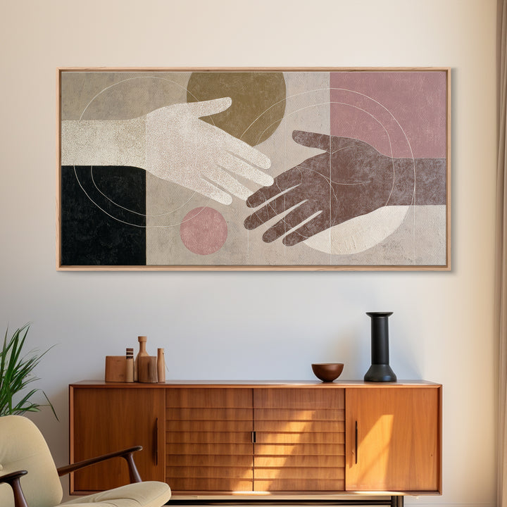 Hands Nearly Touching Canvas Print, Wedding Art, Contemporary Art, Living Room Decor, Abstract Art, Romance, Custom Art, WED-2x1-36