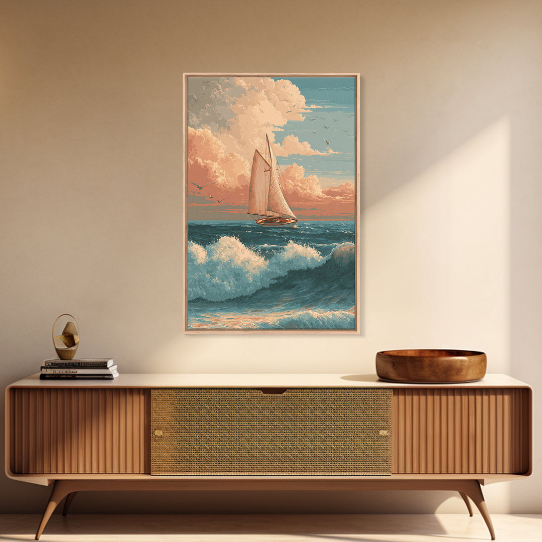 Honeymoon Coastal Sunset Canvas Print, Wedding Art, Minimalist Decor, Living Room Decor, Fine Art, Romance, Custom Painting, WED-2x3-49