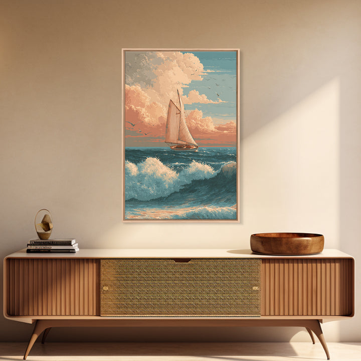 Honeymoon Coastal Sunset Canvas Print, Wedding Art, Minimalist Decor, Living Room Decor, Fine Art, Romance, Custom Painting, WED-2x3-49