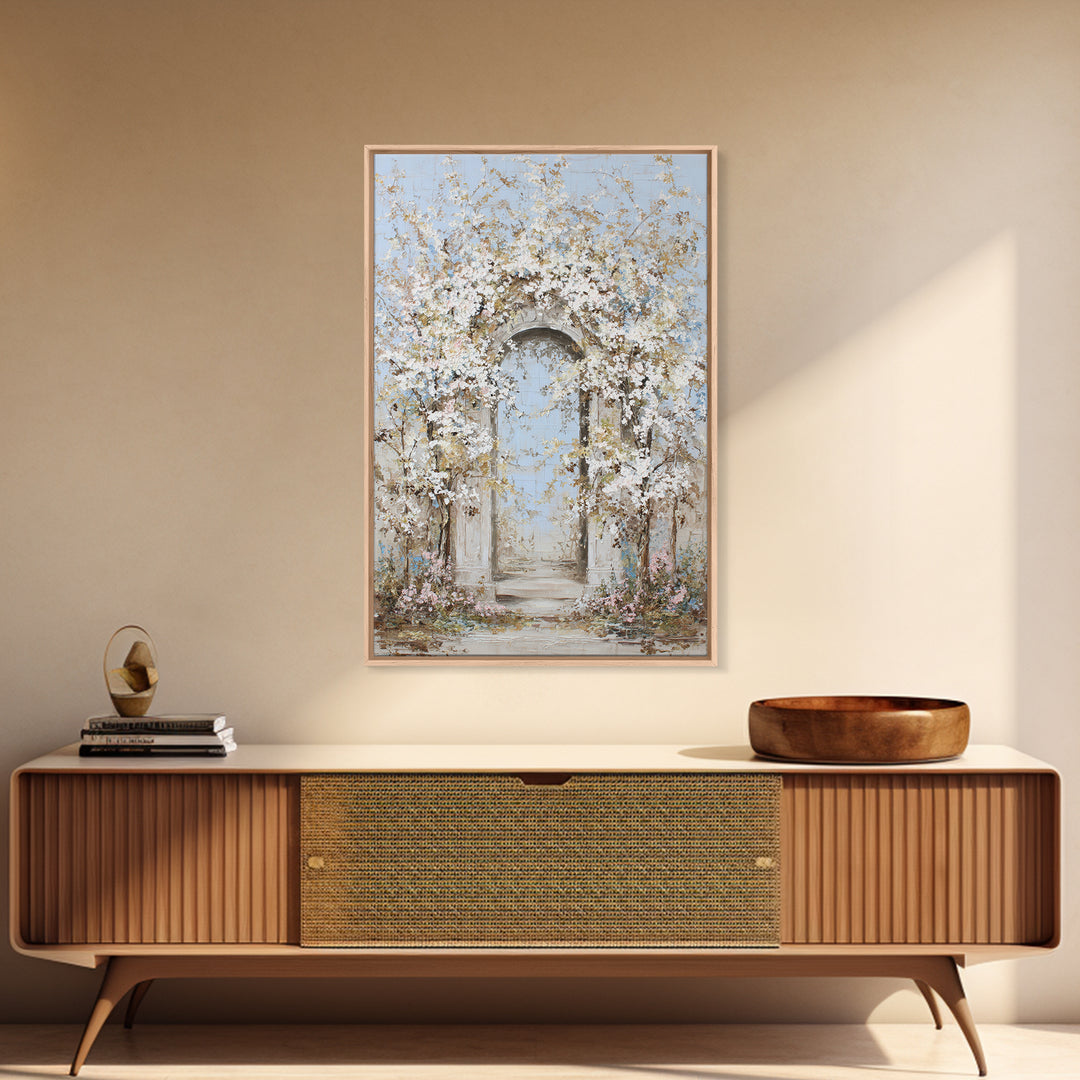 Romantic Garden Arch Covered Canvas Print, Wedding Art, Room Decor, Living Room Decor, Fine Art, Romance, Wedding Decor, WED-2x3-66
