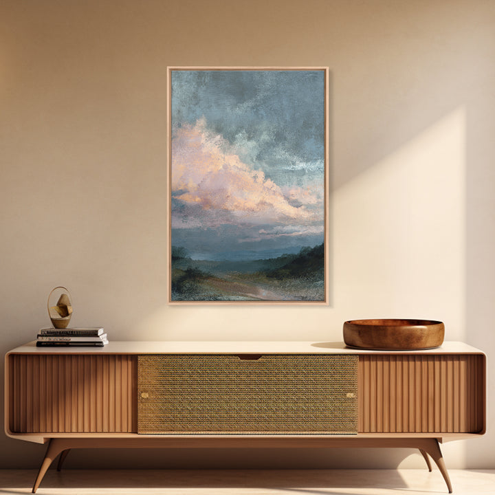 Blush Cloudscape with Dreamy Atmosphere Canvas Print, Wedding Art, Luxury Decor, Living Room Decor, Fine Art, Romance, WED-2x3-71