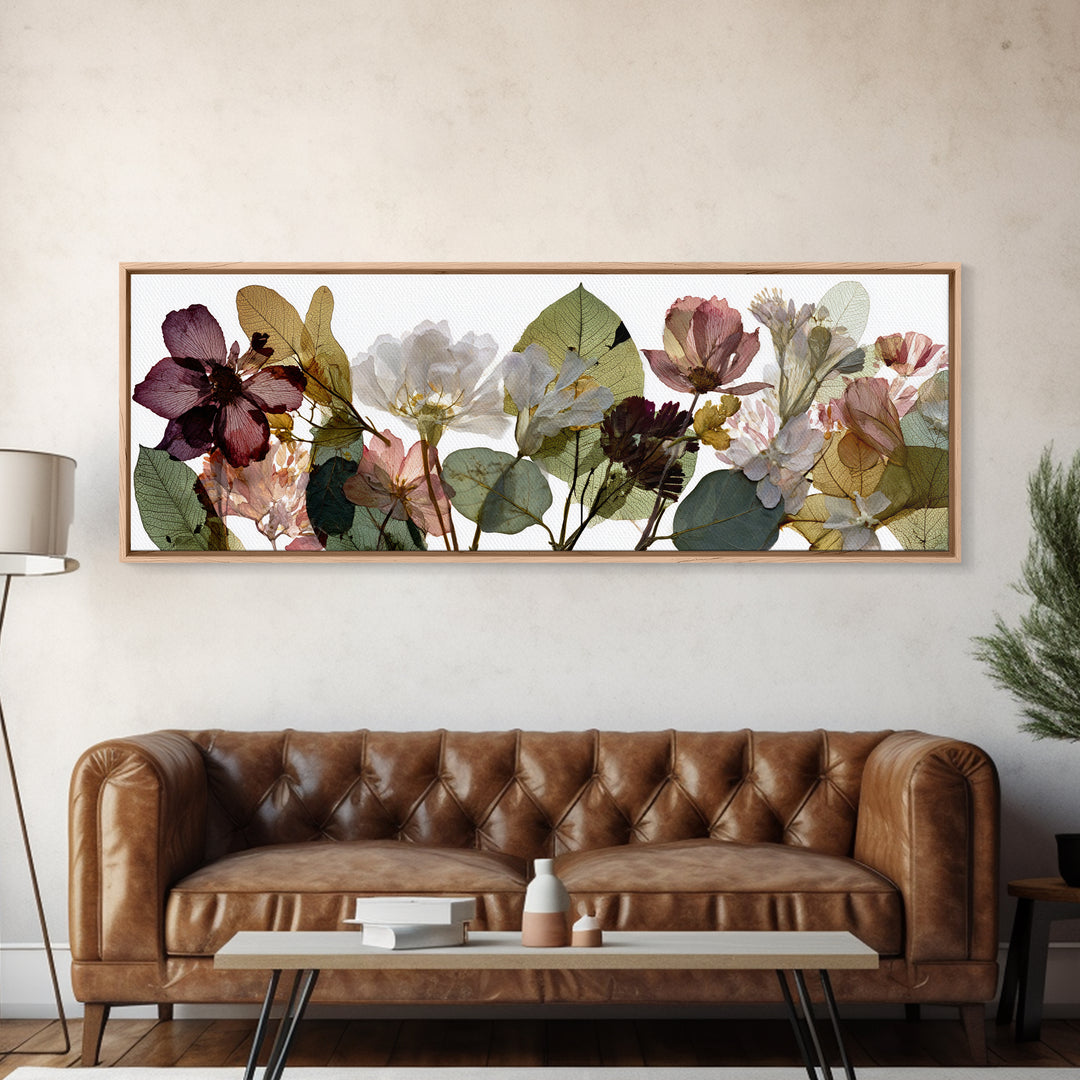 Pressed Flowers from a Wedding Bouquet Canvas Print, Wedding Art, Boho Decor, Living Room Decor, Fine Art, Romance, Art Print, WED-3x1-48