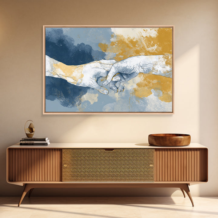 Hands Nearly Touching Framed Canvas Print, Wedding Art, Art Print, Living Room Decor, Abstract Art, Romance, Downloadable Art, WED-3x2-20