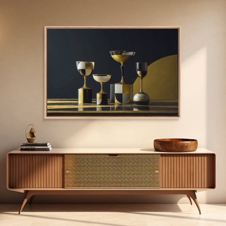 Champagne Coupe Tower Framed Canvas Print, Wedding Art, Custom Painting, Living Room Decor, Abstract Art, Romance, WED-3x2-25
