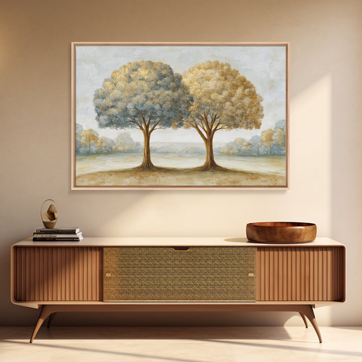 Two Intertwined Trees as Symbolic Artwork Canvas Print, Wedding Art, Wedding Gift, Living Room Decor, Fine Art, Romance, WED-3x2-3