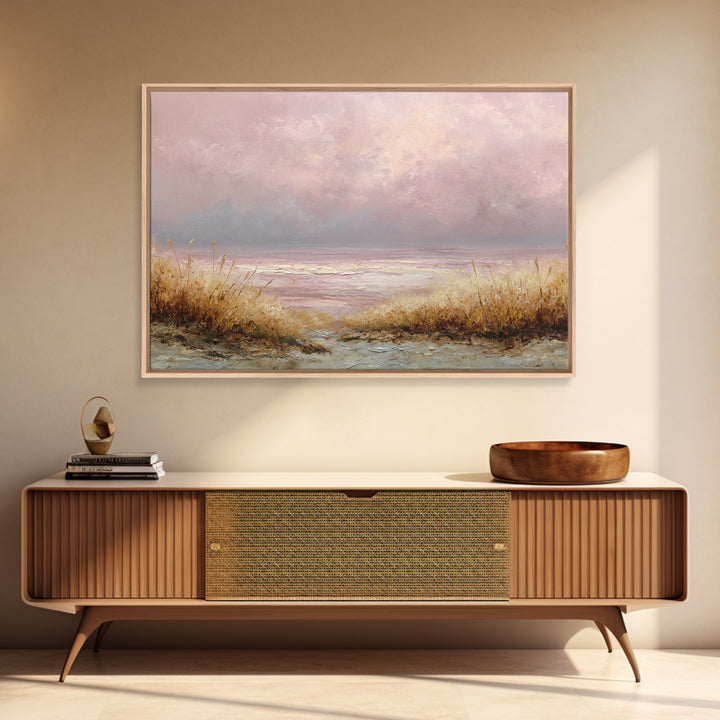 Blush Cloudscape with Dreamy Atmosphere Canvas Print, Wedding Art, Wedding Poster, Living Room Decor, Watercolor Art, Romance, WED-3x2-67
