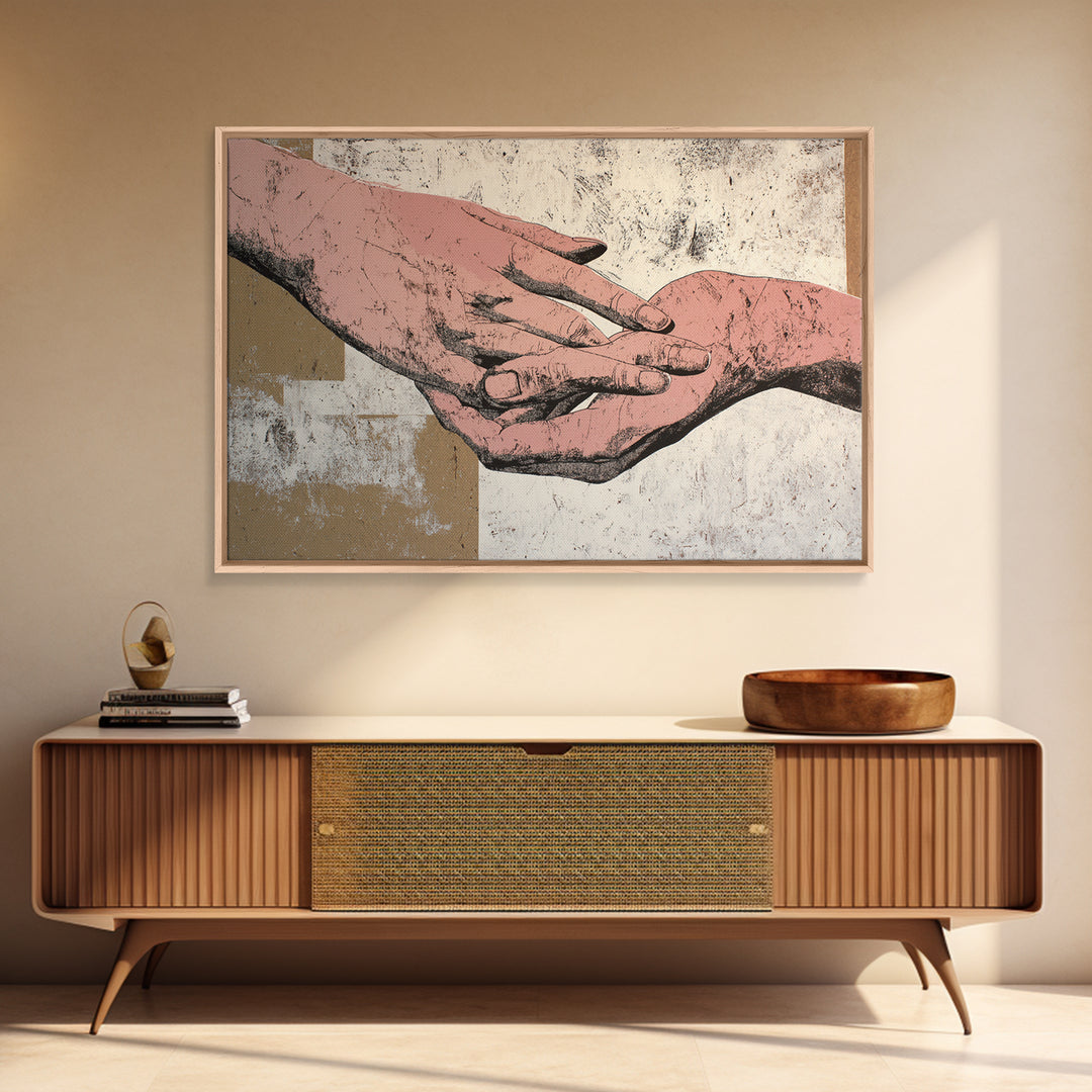 Hands Nearly Touching Canvas Print, Wedding Art, Beach Wedding, Living Room Decor, Romance, Modern Decor, Fine Art Print, WED-3x2-68