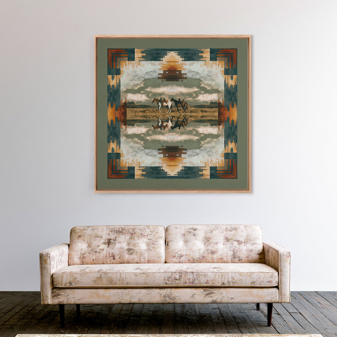 Southwestern Blanket Pattern Canvas Print, Western Art, Gallery Decor, Southwestern Decor, Fine Art, Frontier, Wall Art, WES-1x1-17