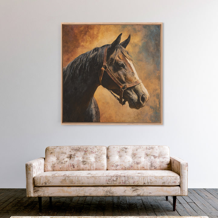 Wagon Wheel and Desert Sunset Framed Canvas Print, Western Art, Western Home Decor, Southwestern Decor, Oil Painting, Frontier, WES-1x1-68