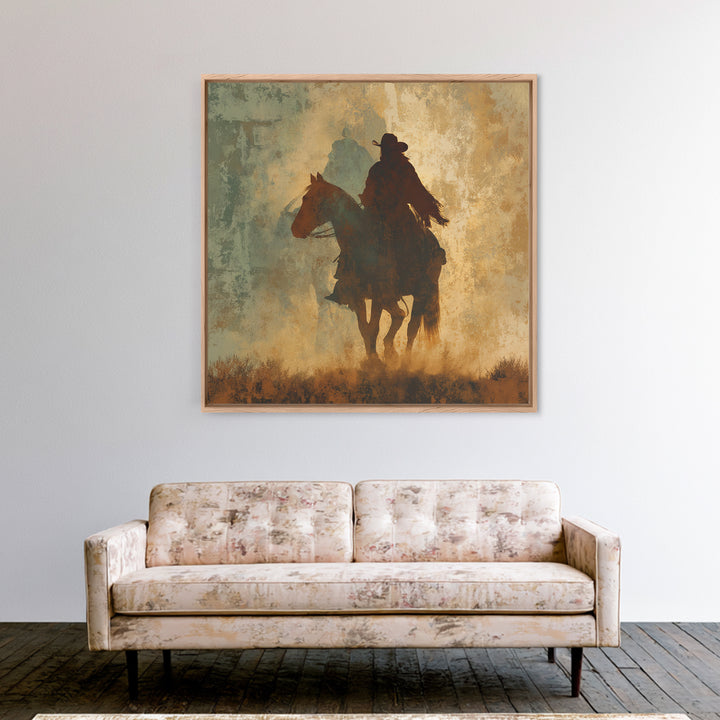 Buffalo Silhouette Beneath Enormous Sky Framed Canvas Print, Western Art, Original Art, Southwestern Decor, Fine Art, Frontier, WES-1x1-8