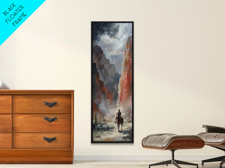 Cactus and Red Rock Canyon Landscape Canvas Print, Western Art, Art, Southwestern Decor, Fine Art, Frontier, Western Wall Art, WES-1x3-17