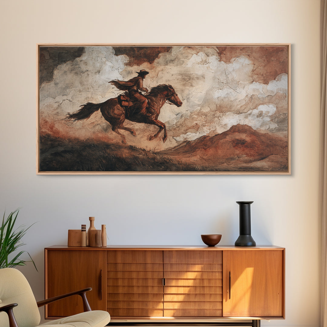 Eagle Flying Above Mountain Ridge Canvas Print, Western Art, Printable Art, Southwestern Decor, Frontier, Western Home Decor, WES-2x1-57