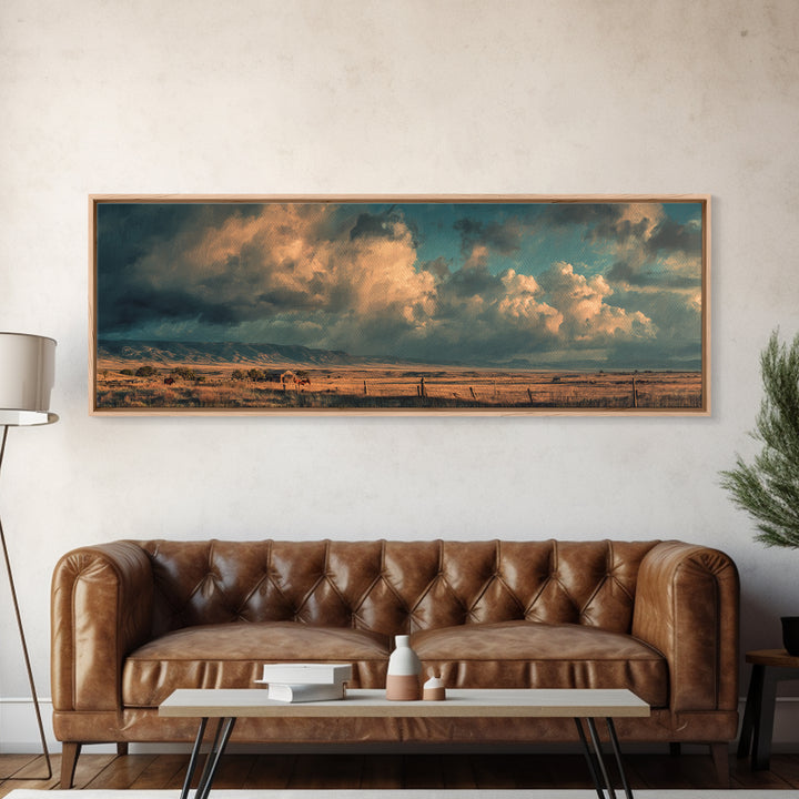 Cowgirl Portrait with Turquoise Jewelry Canvas Print, Western Art, Southwestern Decor, Fine Art, Frontier, Boho Decor, WES-3x1-94