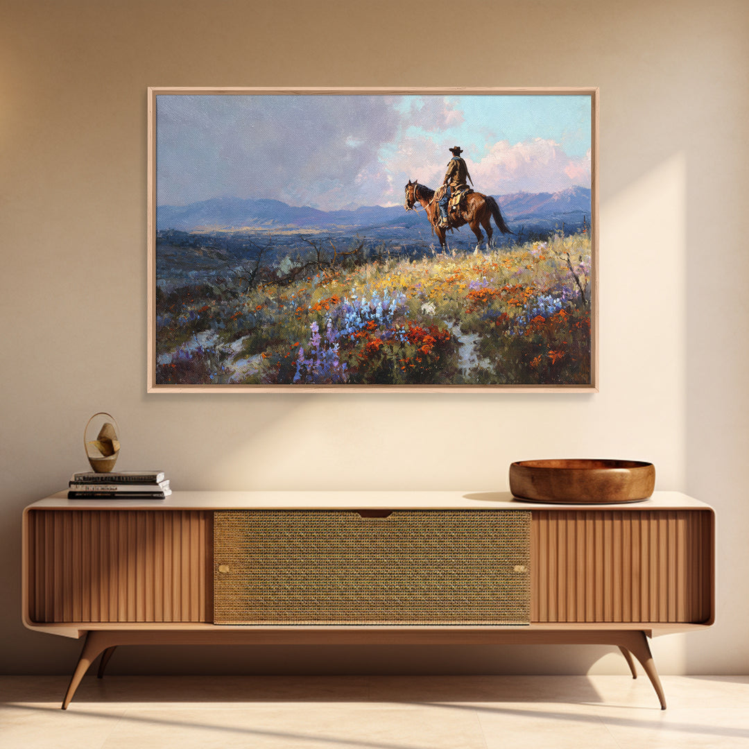 Sun Bleached Ranch Gate Framed Canvas Print, Western Art, Statement Artwork, Southwestern Decor, Fine Art, Frontier, Painting, WES-3x2-19