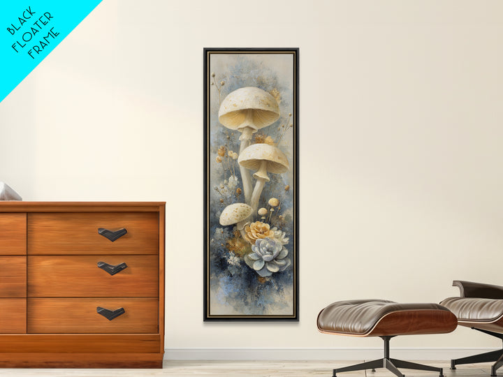 Teacup Garden with Tiny Mushrooms Canvas Print, Whimsical Art, Home Decor, Living Room Decor, Fine Art, Wonder, Digital Print, WHI-1x3-16