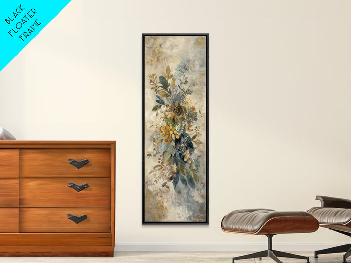 Turtle with Garden Growing on Shell Framed Canvas Print, Whimsical Art, Watercolor Art, Living Room Decor, Fine Art, Wonder, WHI-1x3-34
