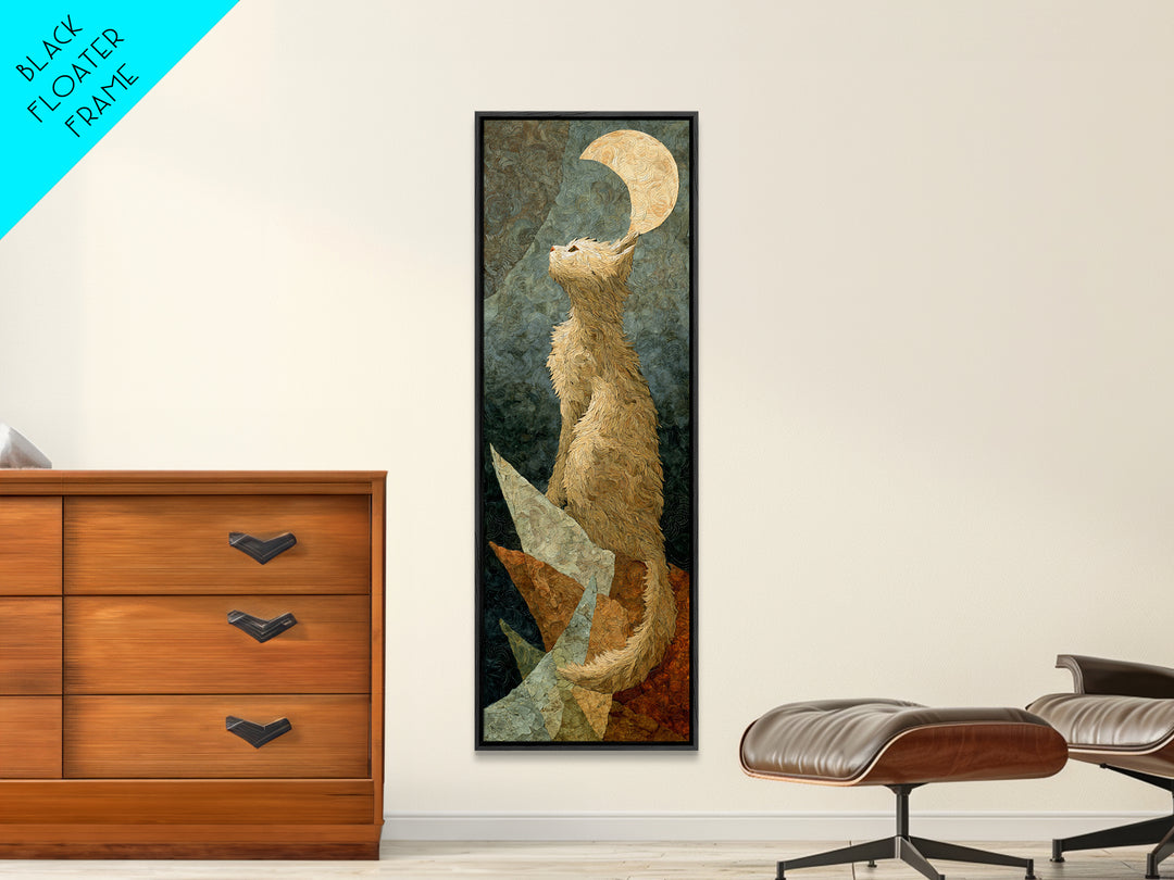 Cat Sailing a Paper Boat Canvas Print, Whimsical Art, Gallery Decor, Living Room Decor, Fine Art, Wonder, Wall Art, Home Decor, WHI-1x3-38