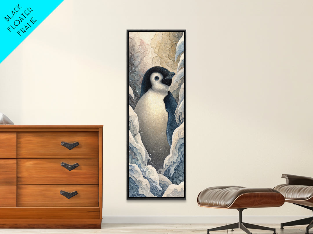 Penguin Holding a Lantern Canvas Print, Whimsical Art, Fine Art Print, Living Room Decor, Fine Art, Wonder, Prints, Digital Art, WHI-1x3-5