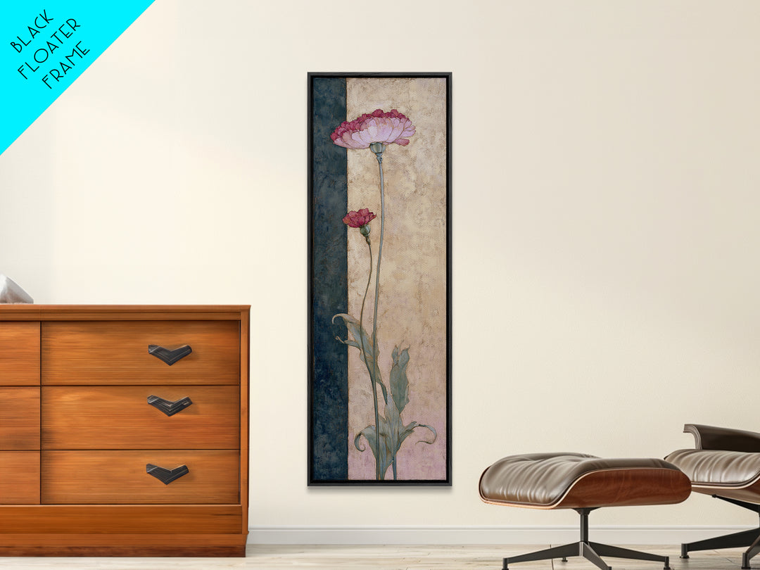 Robot Watering a Single Flower Canvas Print, Whimsical Art, Dark Academia Decor, Living Room Decor, Fine Art, Wonder, WHI-1x3-81