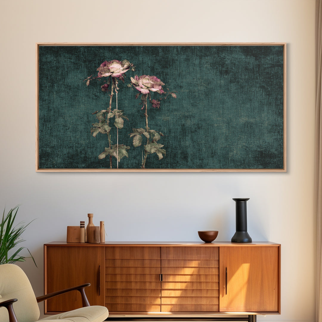 Robot Watering a Single Flower Canvas Print, Whimsical Art, Pet Portrait, Living Room Decor, Wonder, Abstract Wall Art, WHI-2x1-41