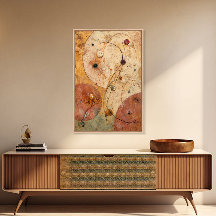 Octopus Conductor with Tiny Instruments Framed Canvas Print, Whimsical Art, Living Room Decor, Abstract Art, Wonder, WHI-2x3-26