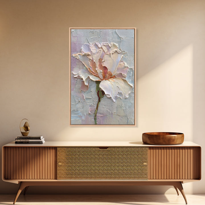 Robot Watering a Single Flower Framed Canvas Print, Whimsical Art, Whimsical, Living Room Decor, Watercolor Art, Wonder, WHI-2x3-53