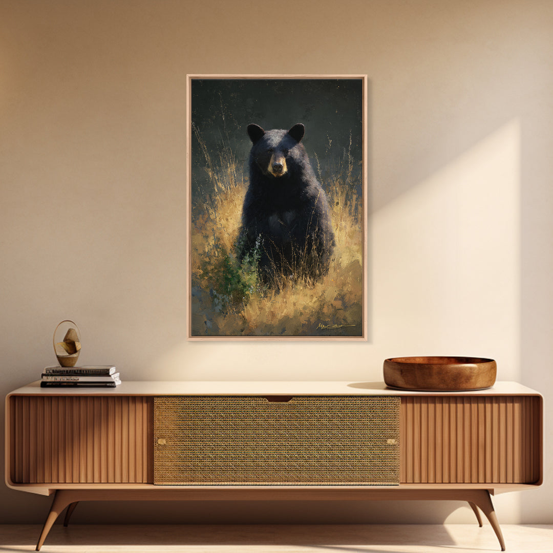 Bear Painting Stars Onto the Night Sky Canvas Print, Whimsical Art, Nursery, Living Room Decor, Wonder, Watercolor Art, WHI-2x3-65