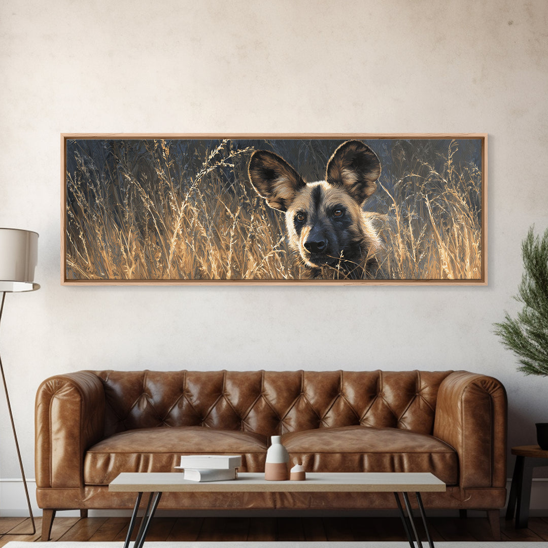 Dog in a Hot Air Balloon Canvas Print, Whimsical Art, Digital Art, Living Room Decor, Wonder, Nursery, Abstract Wall Art, WHI-3x1-30