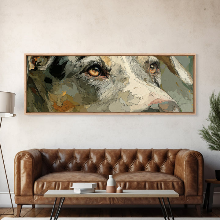 Dog in a Hot Air Balloon Canvas Print, Whimsical Art, Oil Painting, Living Room Decor, Fine Art, Wonder, Dark Academia Decor, WHI-3x1-78