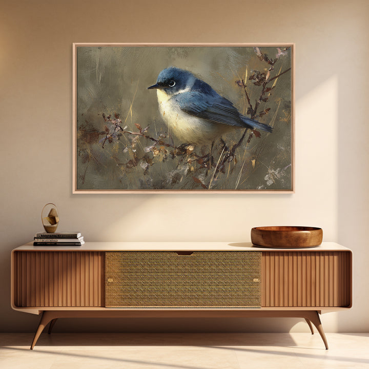 Bird Delivering a Tiny Love Letter Framed Canvas Print, Whimsical Art, Nursery Wall Art, Living Room Decor, Fine Art, Wonder, WHI-3x2-99