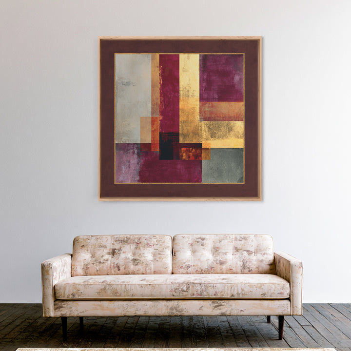 Burgundy Abstract with Gold Accents Canvas Print, Winery Art, Artwork, Winery Decor, Abstract Art, Vineyard, Bar Decor, WIN-1x1-23