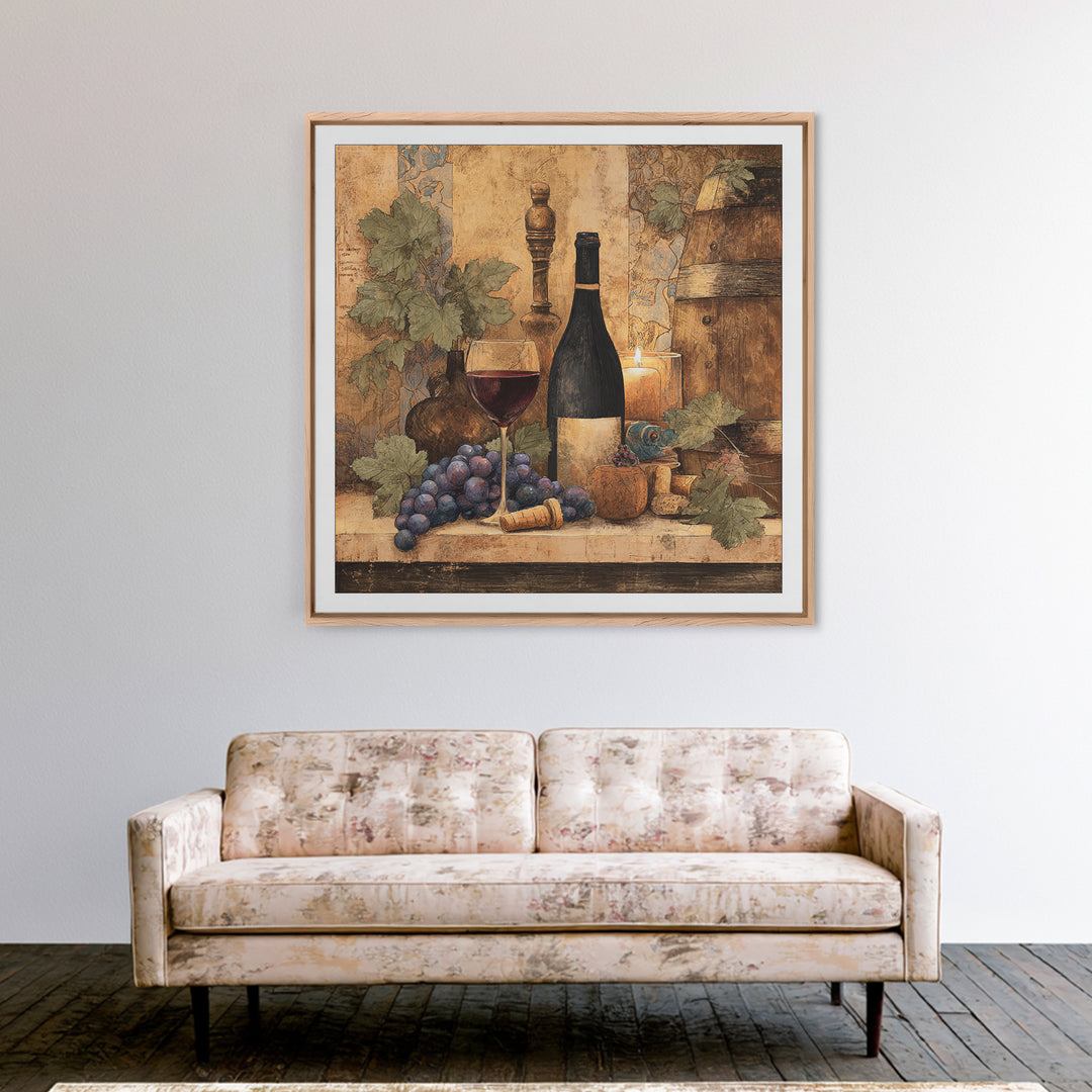 Corkscrew and Corks on Rustic Wood Framed Canvas Print, Winery Art, Wall Art Print, Winery Decor, Fine Art, Vineyard, WIN-1x1-52