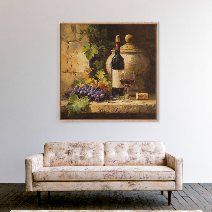 French Vineyard Hills Framed Canvas Print, Winery Art, Artwork, Winery Decor, Fine Art, Vineyard, Bar Decor, Gallery Wall Art, WIN-1x1-56
