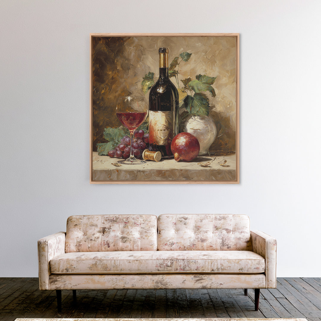 Red Wine Swirl Abstract Framed Canvas Print, Winery Art, Boho Decor, Winery Decor, Fine Art, Vineyard, Art Print, WIN-1x1-79