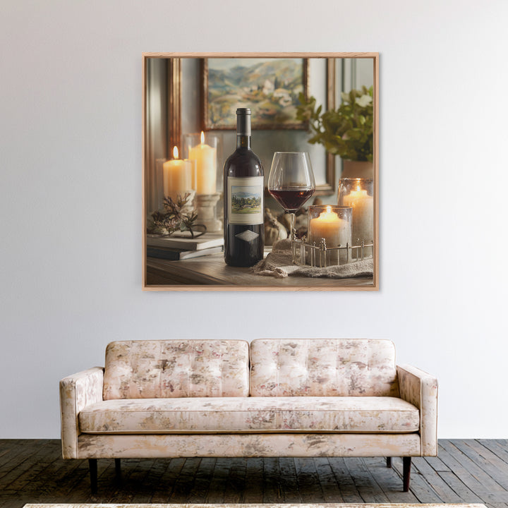 French Vineyard Hills Framed Canvas Print, Winery Art, Fine Art Print, Winery Decor, Fine Art, Vineyard, Wall Decor, Painting, WIN-1x1-80