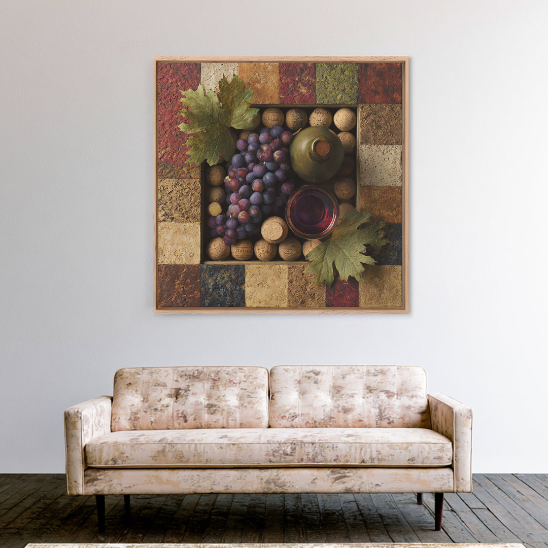 Corks Arranged as Geometric Pattern Canvas Print, Winery Art, Neutral Decor, Winery Decor, Fine Art, Vineyard, Home Decor, WIN-1x1-90