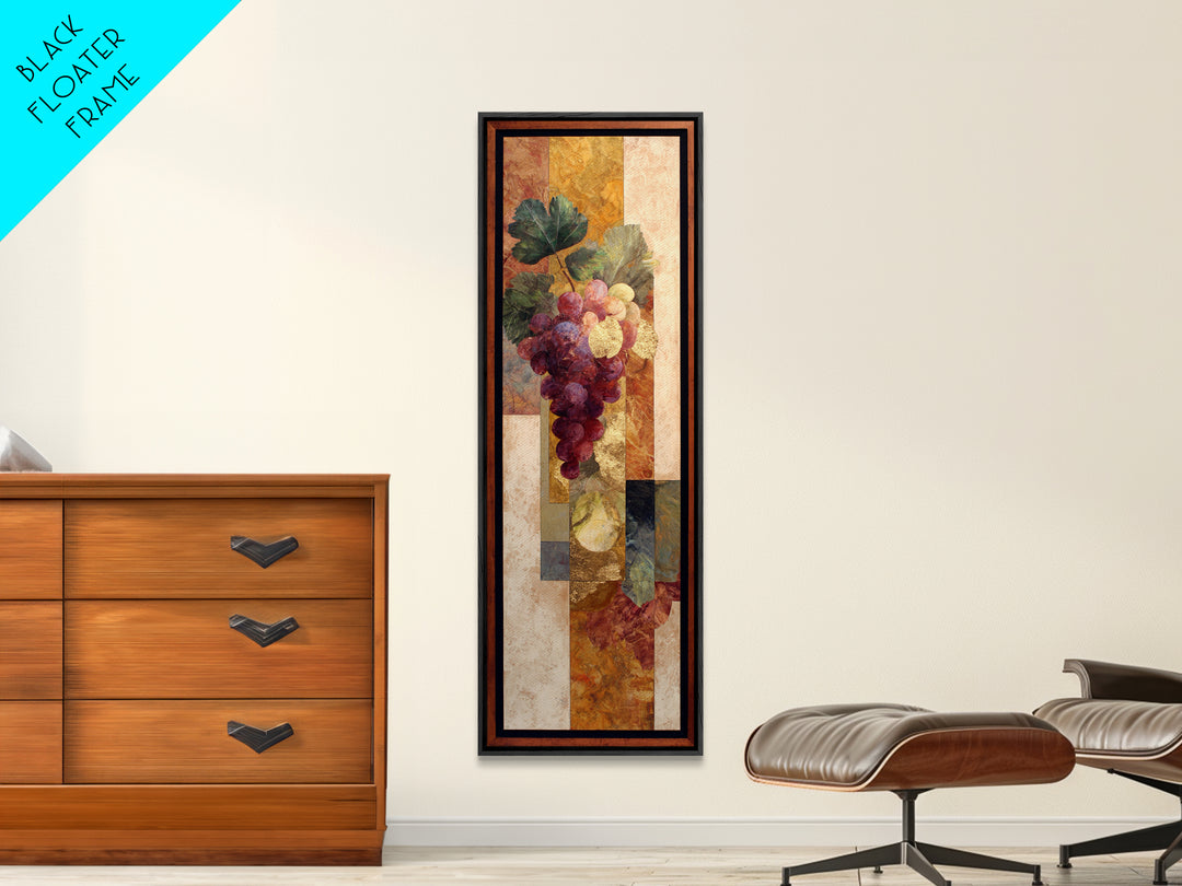 Burgundy Abstract with Gold Accents Canvas Print, Winery Art, Living Room Decor, Winery Decor, Vineyard, Travel Poster, WIN-1x3-11