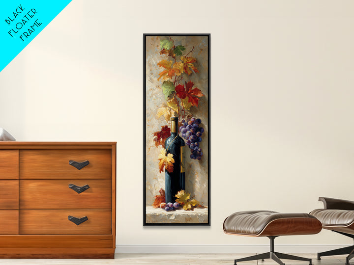 Vine Leaves Turning Autumn Red and Gold Canvas Print, Winery Art, Framed Art, Winery Decor, Fine Art, Vineyard, Landscape Art, WIN-1x3-23